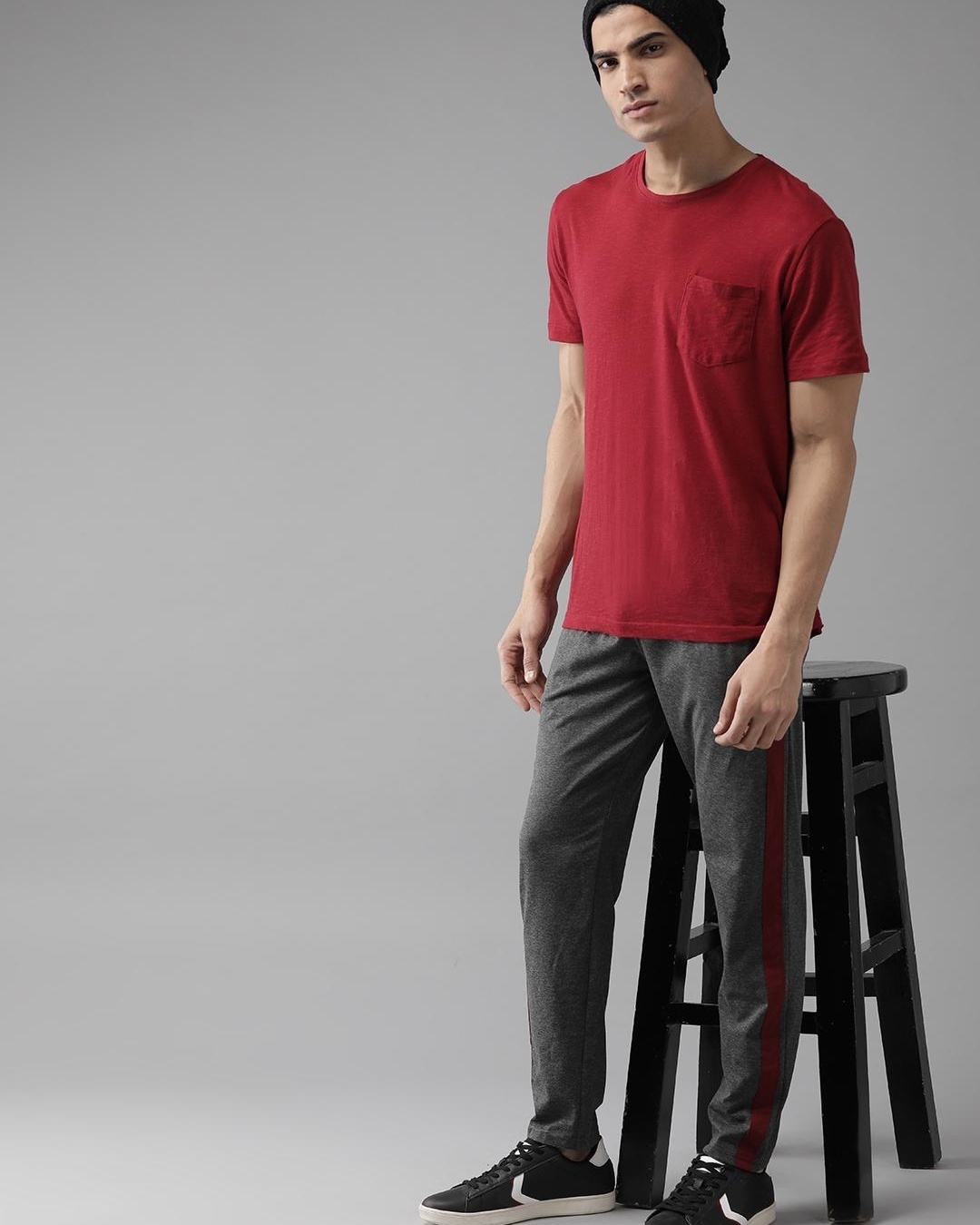 color block track pants mens