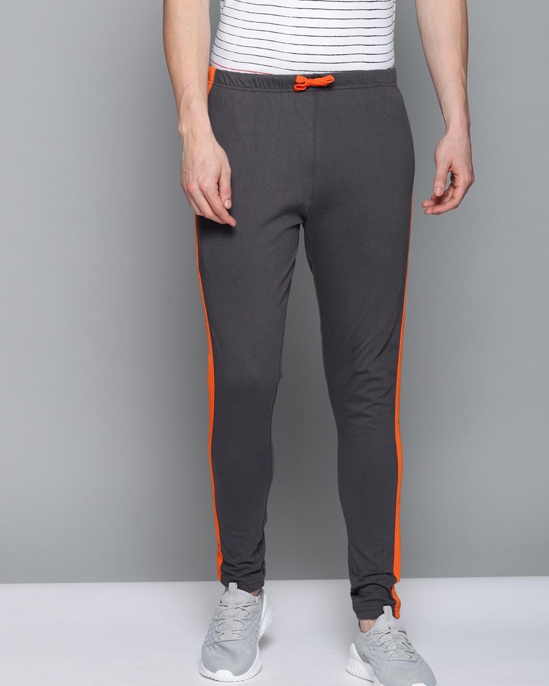 Buy Mens Grey Color Block Track Pants For Men Grey Online At Bewakoof