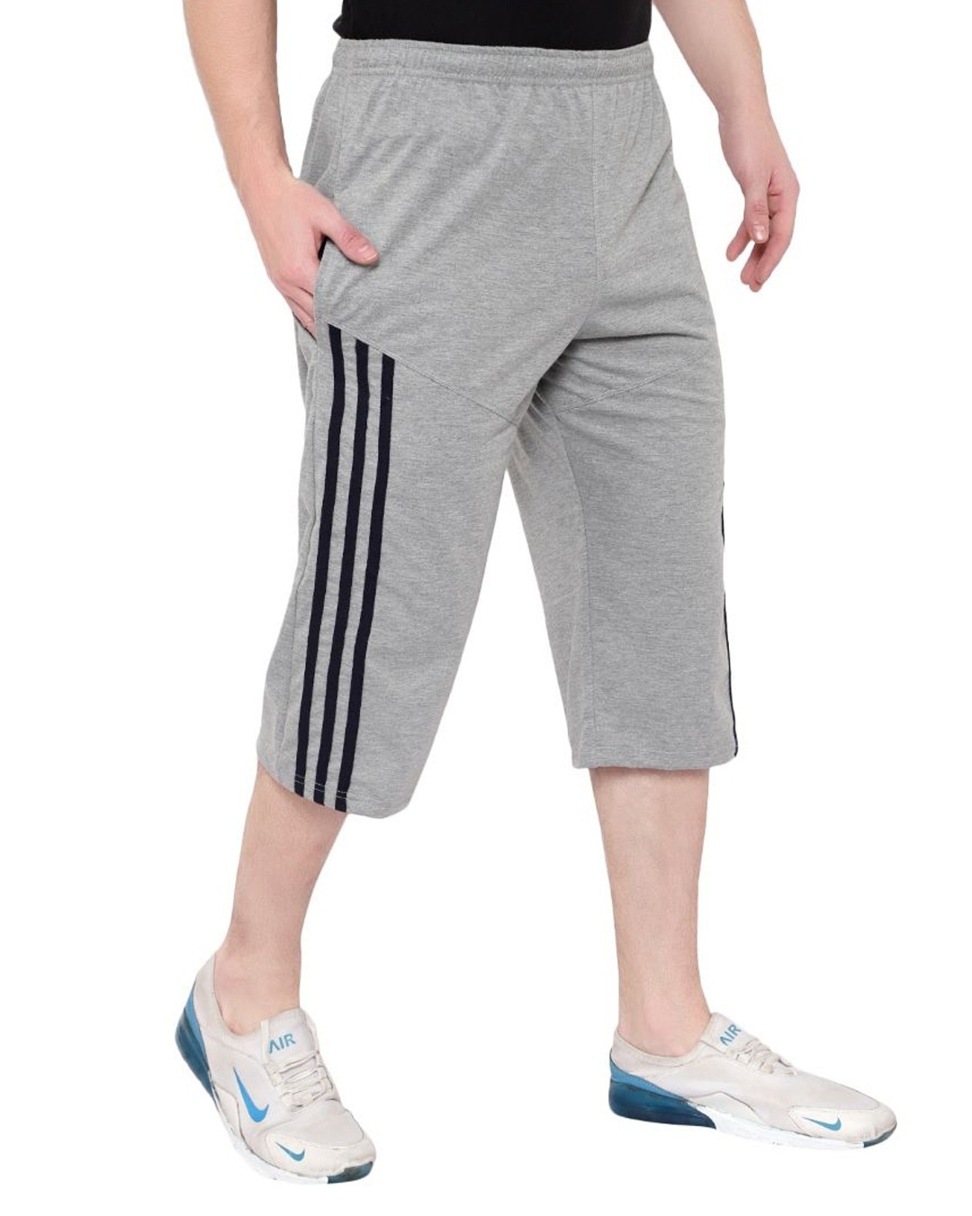 Buy Men's Grey Cotton 3/4 th Shorts for Men Grey Online at Bewakoof