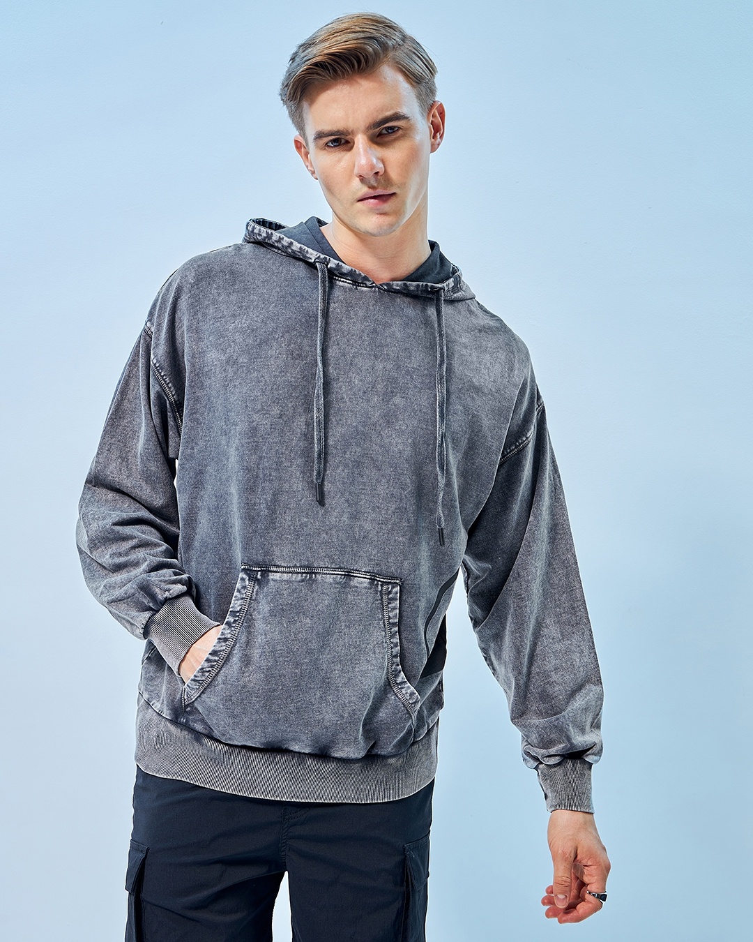Buy Men's Grey Crusader Graphic Printed Oversized Hoodies Online at ...