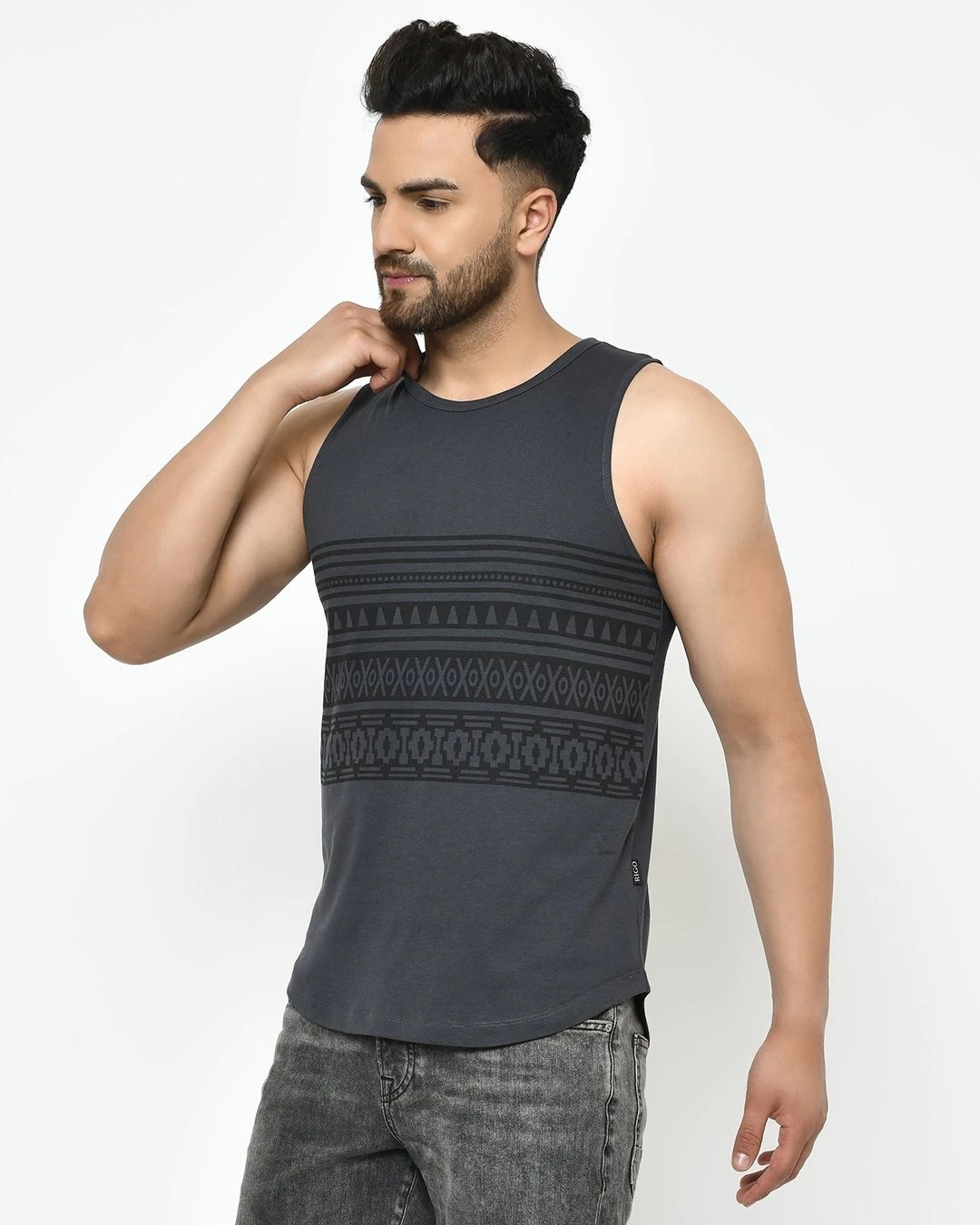Shop Men's Grey Geometric Printed T-shirt-Design