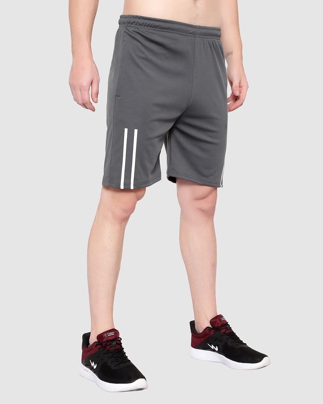 Shop Men's Grey Low-rise Shorts-Back