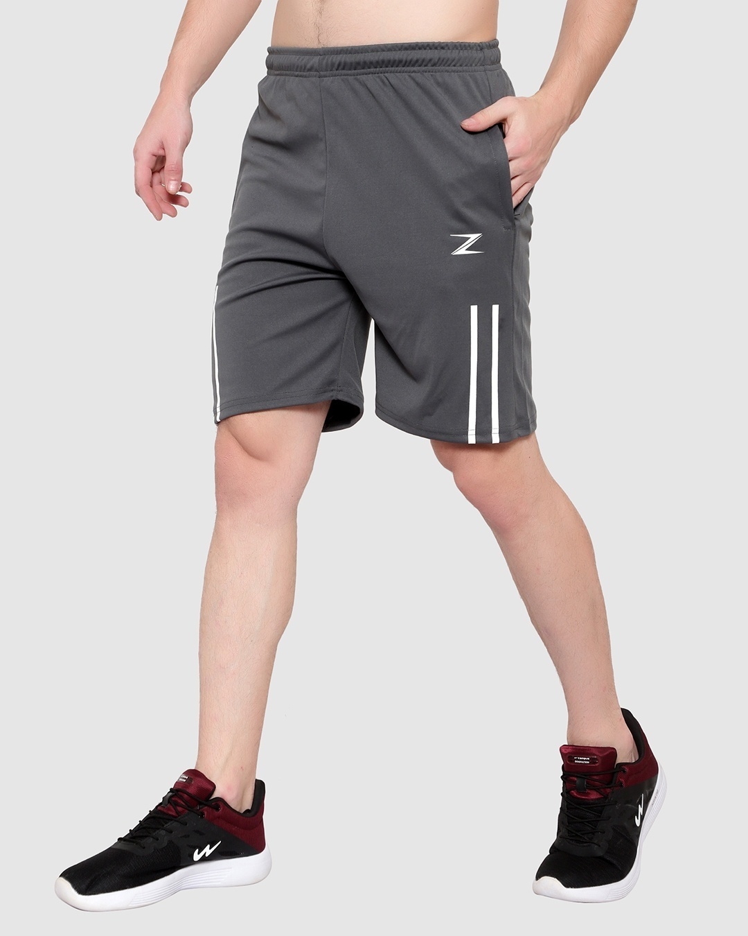 Shop Men's Grey Low-rise Shorts-Full