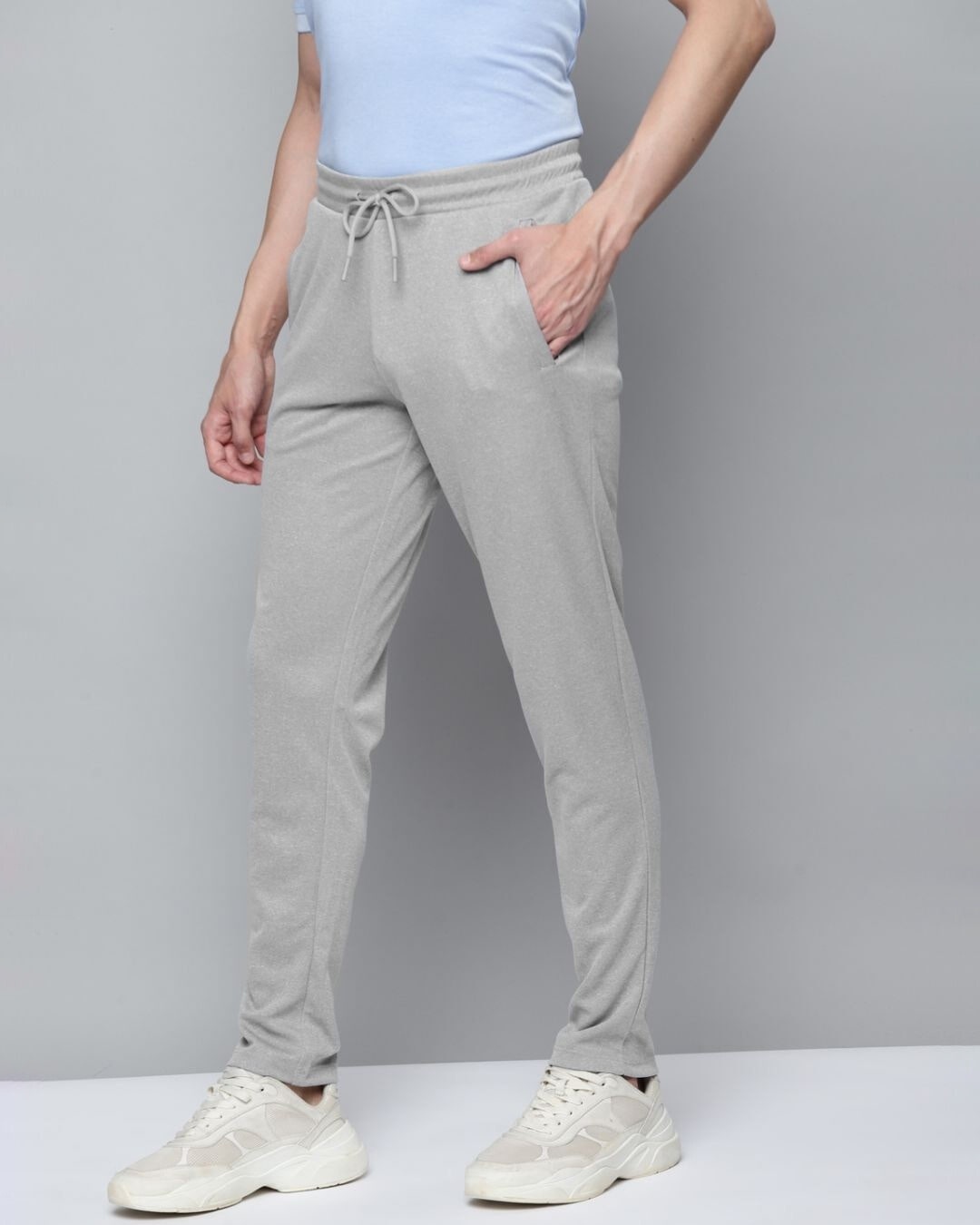Shop Men's Grey Melange Solid Joggers-Design