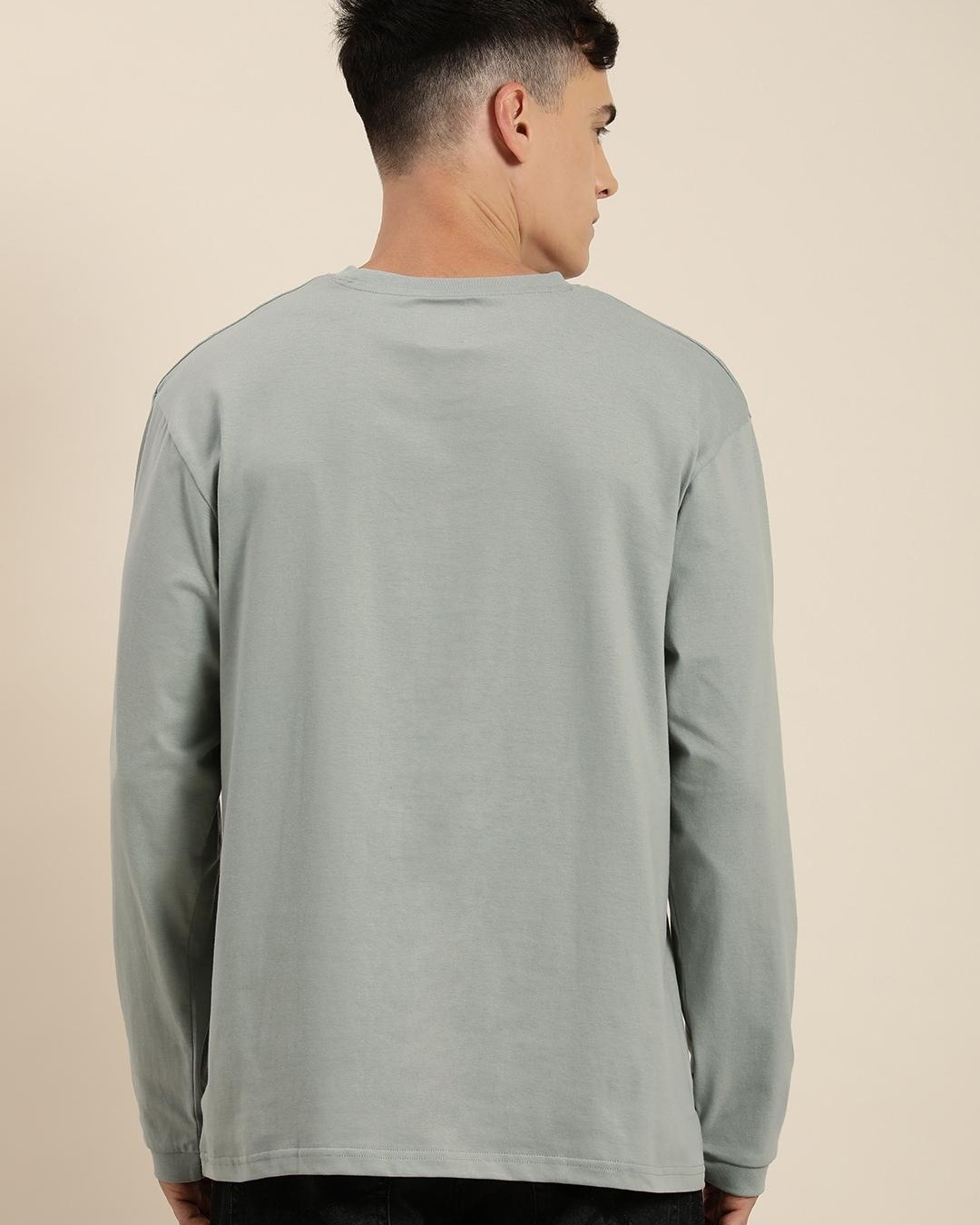 Grey Graphic Oversized T-Shirt for Men - Casual Cotton Wear