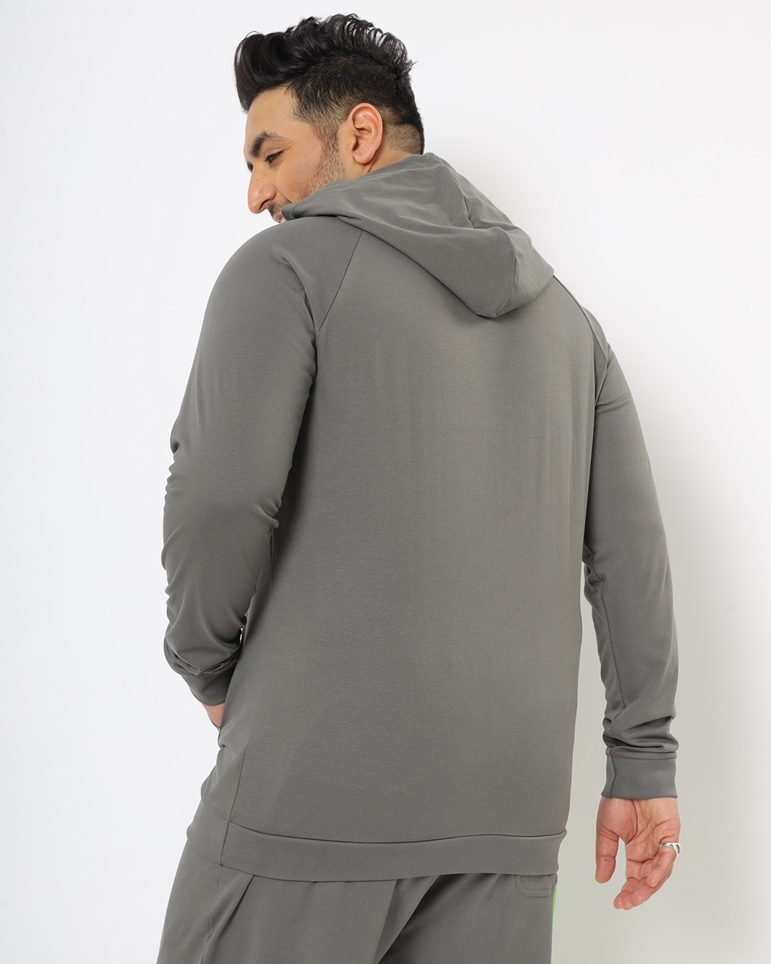 Shop Men's Grey Plus Size Hoodie T-shirt-Design