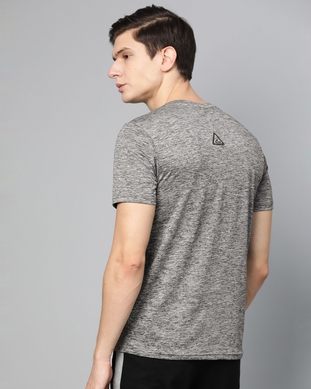 Shop Men's Grey Printed Slim Fit T-shirt-Back