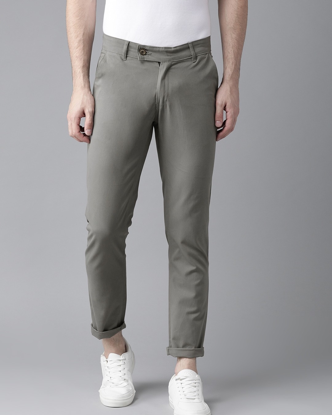 Shop Men's Grey Slim Fit Chinos-Back