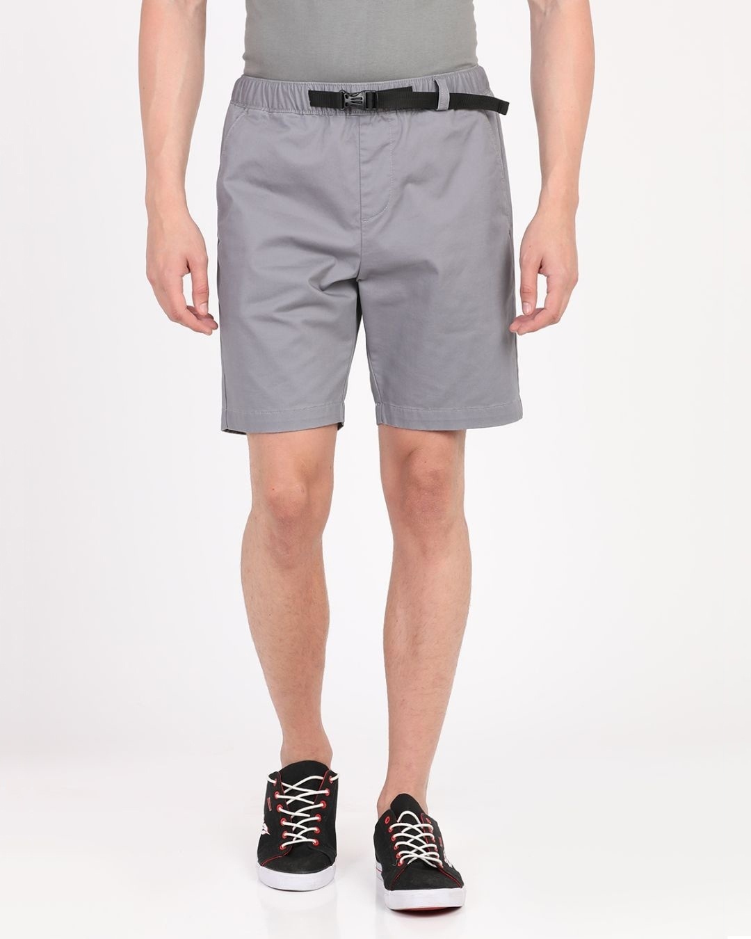 Buy Men's Grey Slim Fit Cotton Shorts for Men Grey Online at Bewakoof