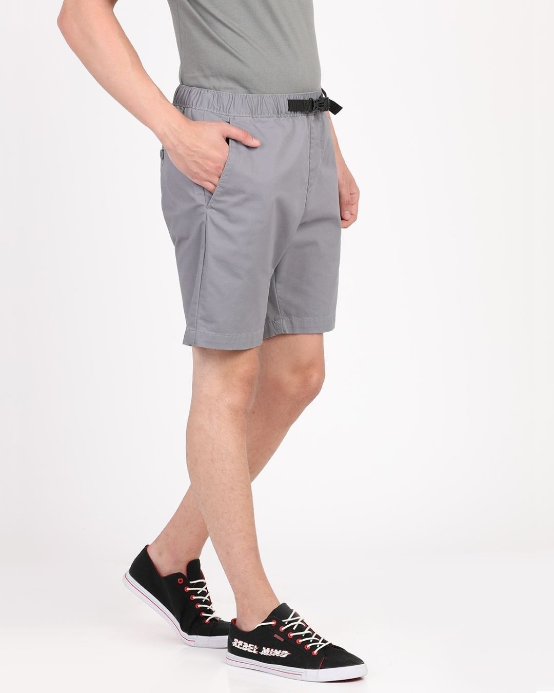Buy Men's Grey Slim Fit Cotton Shorts for Men Grey Online at Bewakoof