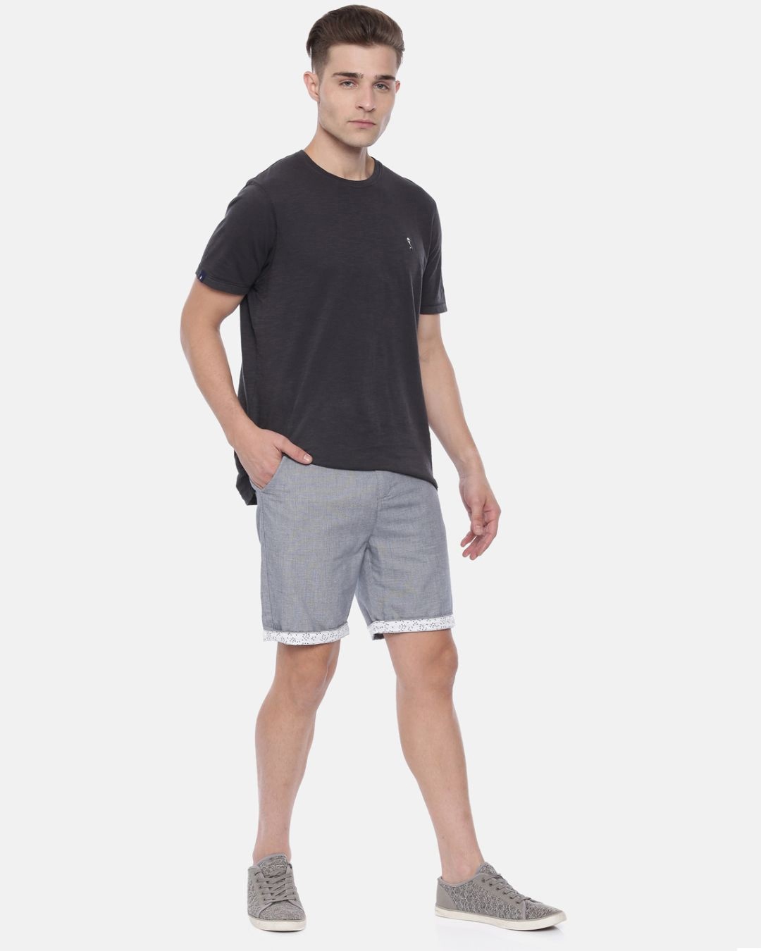 Buy Men's Grey Slim Fit Cotton Shorts for Men Grey Online at Bewakoof