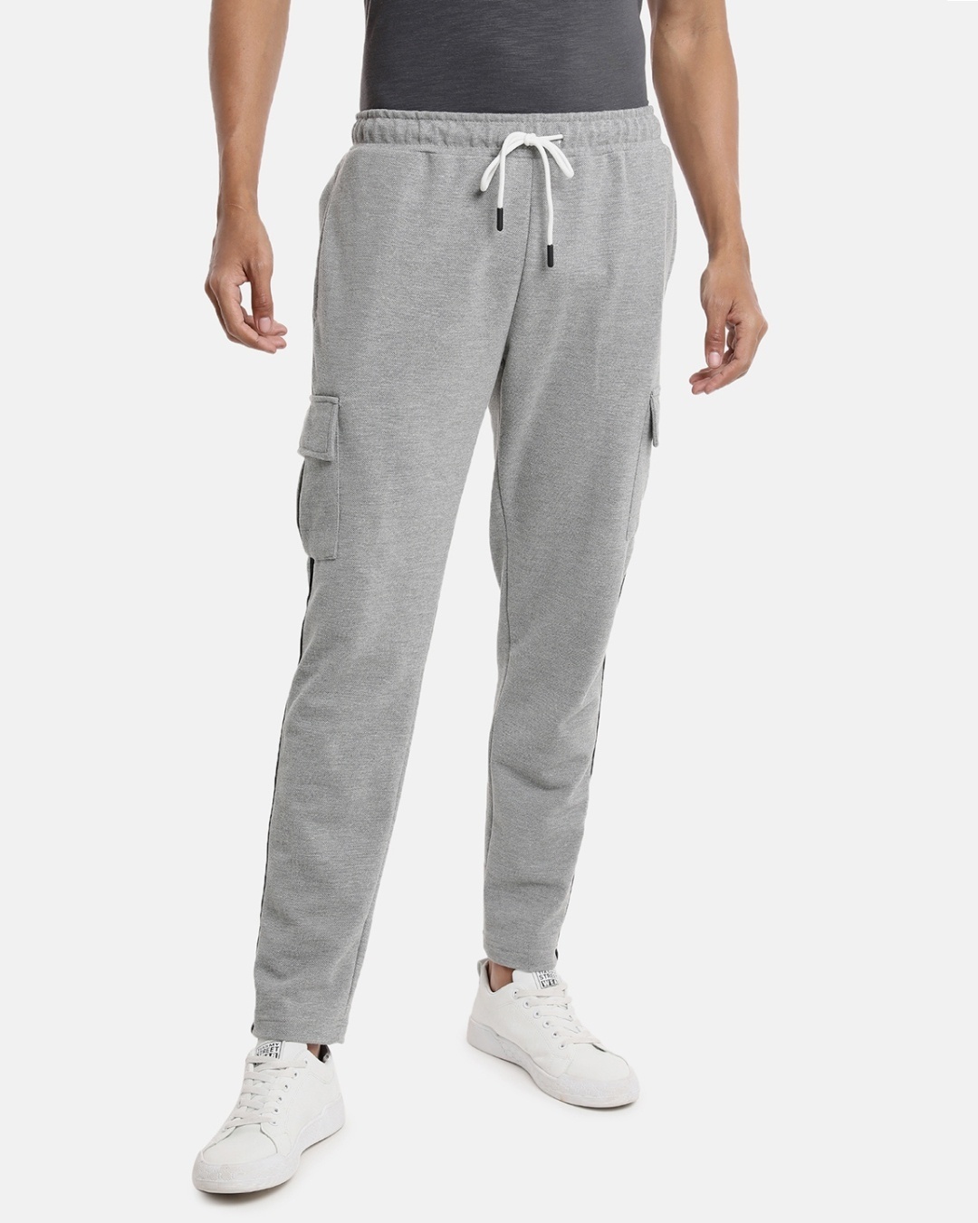Buy Men's Grey Slim Fit Cotton Track Pants Online at Bewakoof