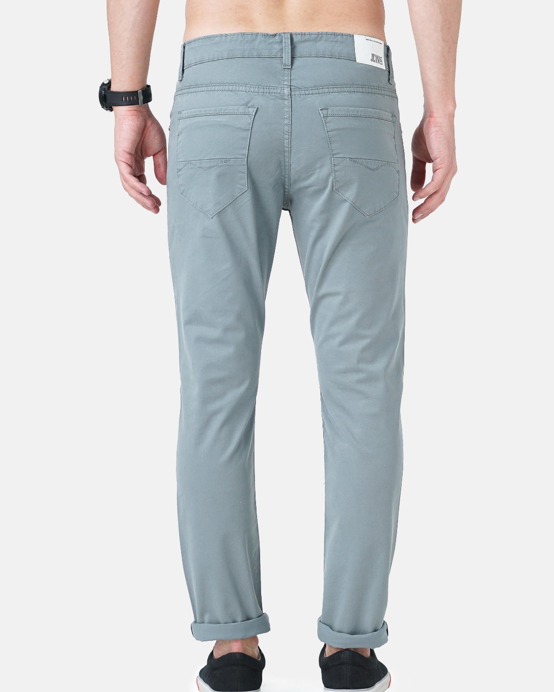 Shop Men's Grey Slim Fit Jeans-Back