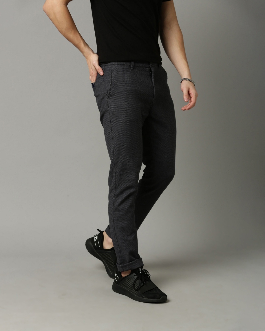 Buy Men's Grey Slim Fit Trouser for Men Grey Online at Bewakoof