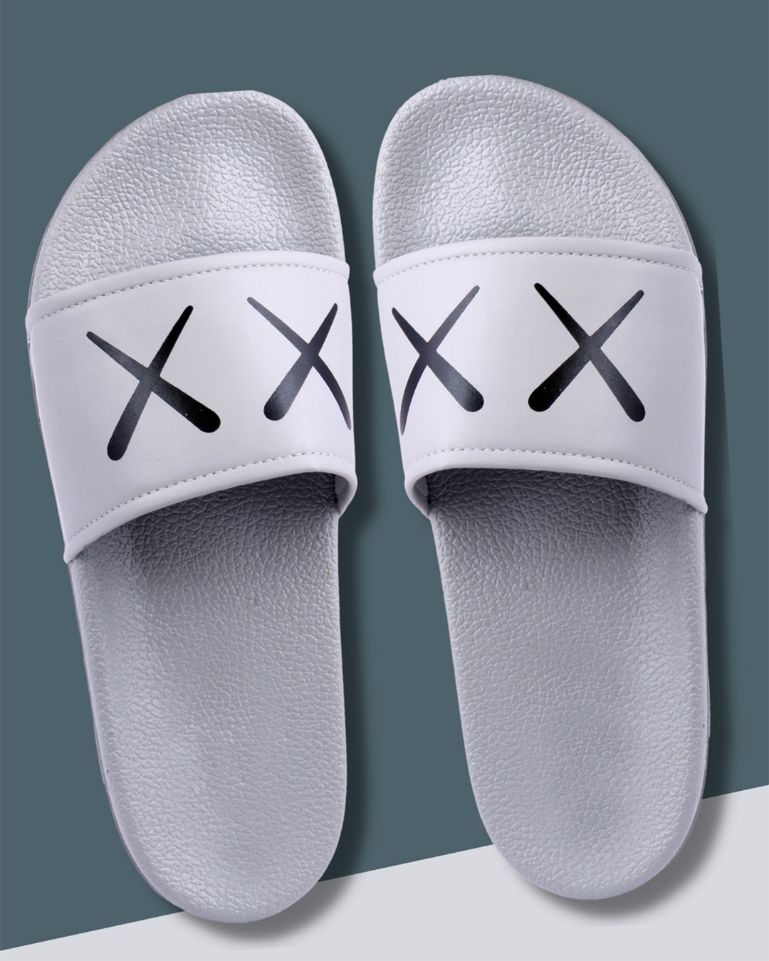 Shop Men's Grey Slip-On Sliders-Front