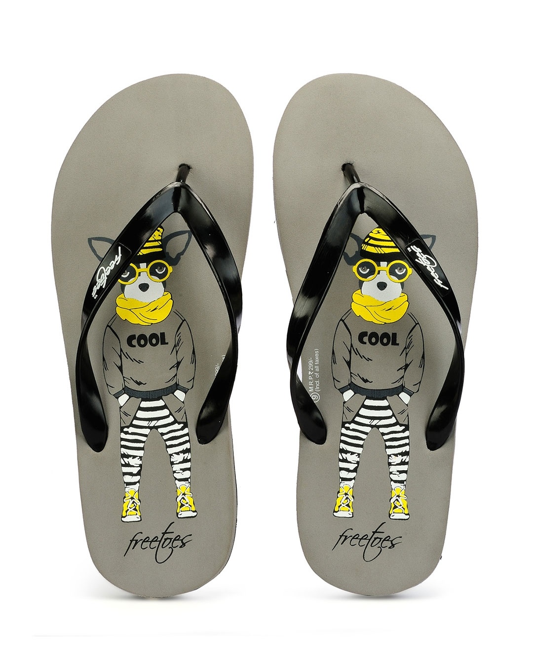 Shop Men's Grey Smarty Flip Flops-Front
