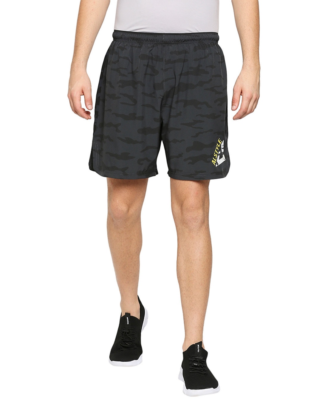 Shop Men's Grey Solid Regular Shorts-Front