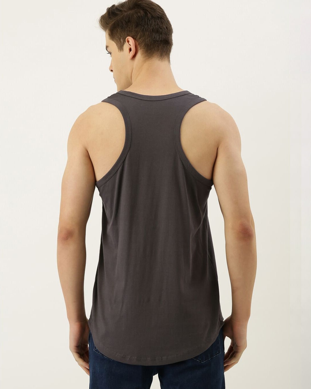 Buy Men's Grey Solid Tank Top for Men Grey Online at Bewakoof