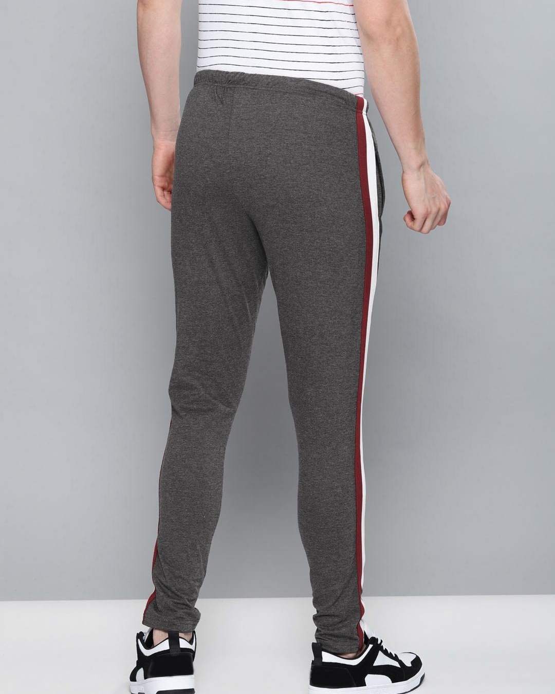 Buy Men's Grey Striped Track Pants for Men Grey Online at Bewakoof