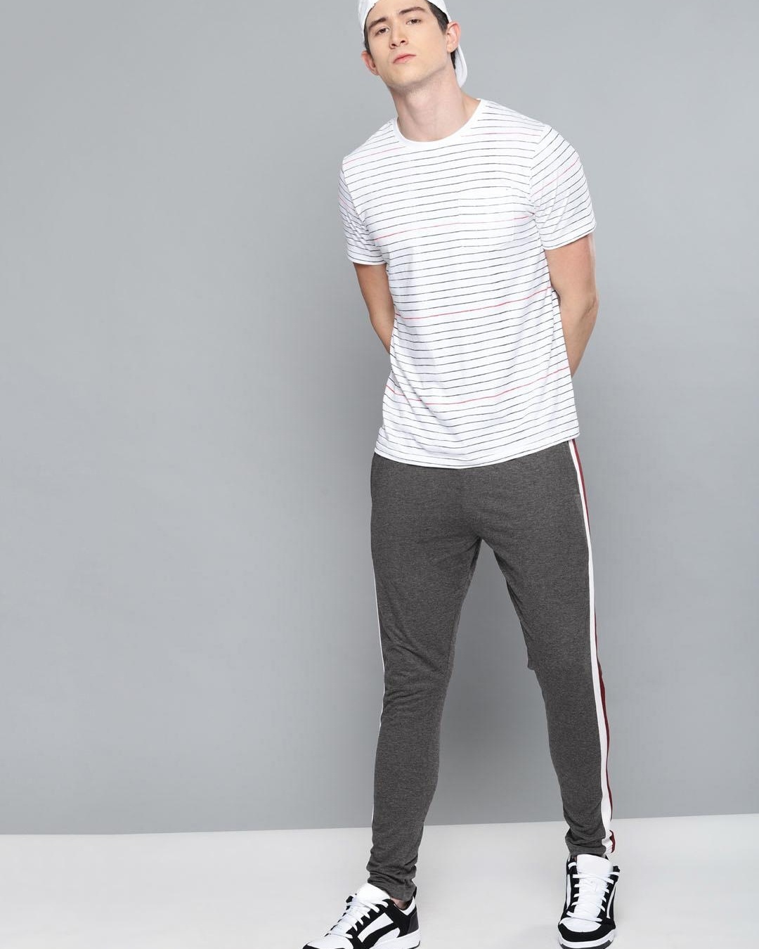 Buy Men's Grey Striped Track Pants for Men Grey Online at Bewakoof