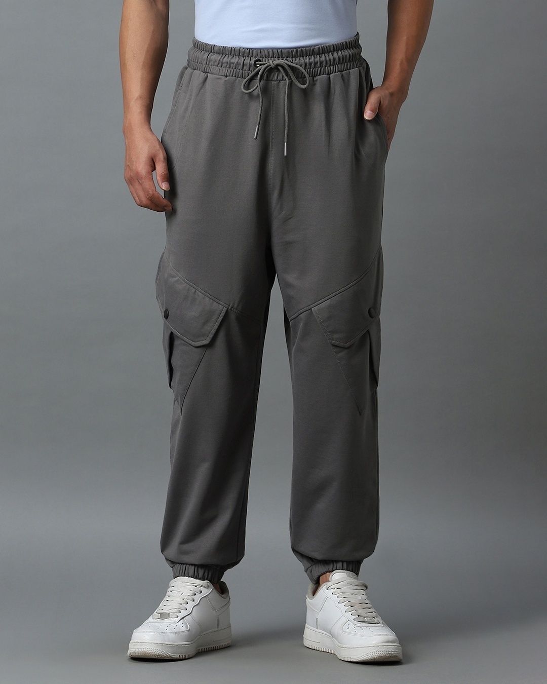 Buy Men's Grey Super Loose Fit Cargo Joggers Online at Bewakoof