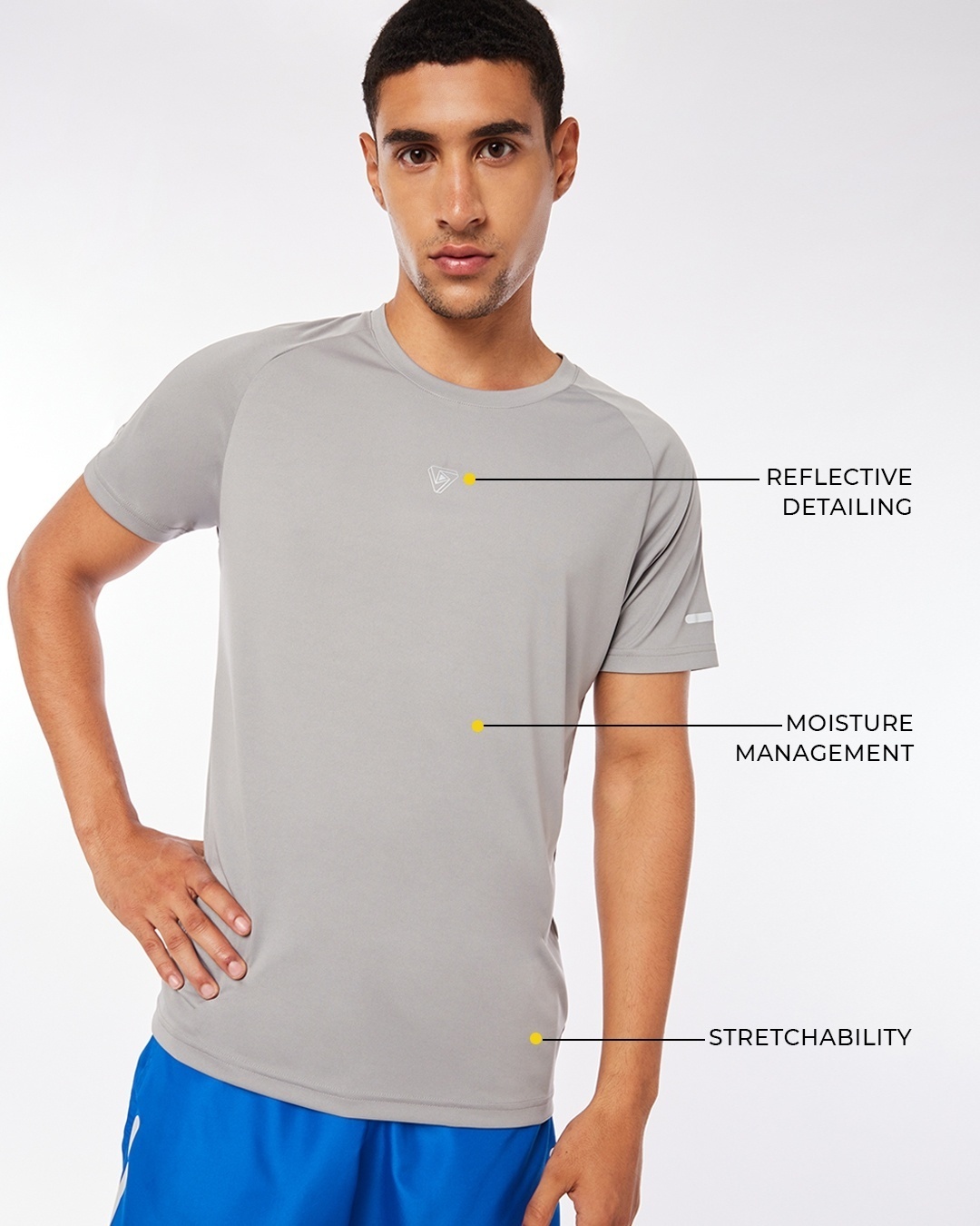 Shop Men's Grey Training Utility T-shirt-Back