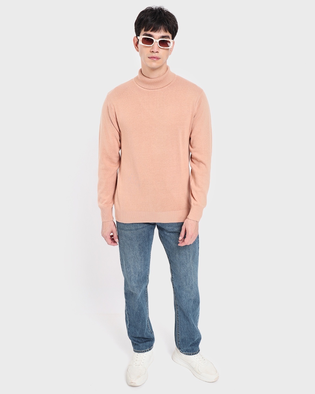 Shop Men's Pink High Neck Sweater-Full