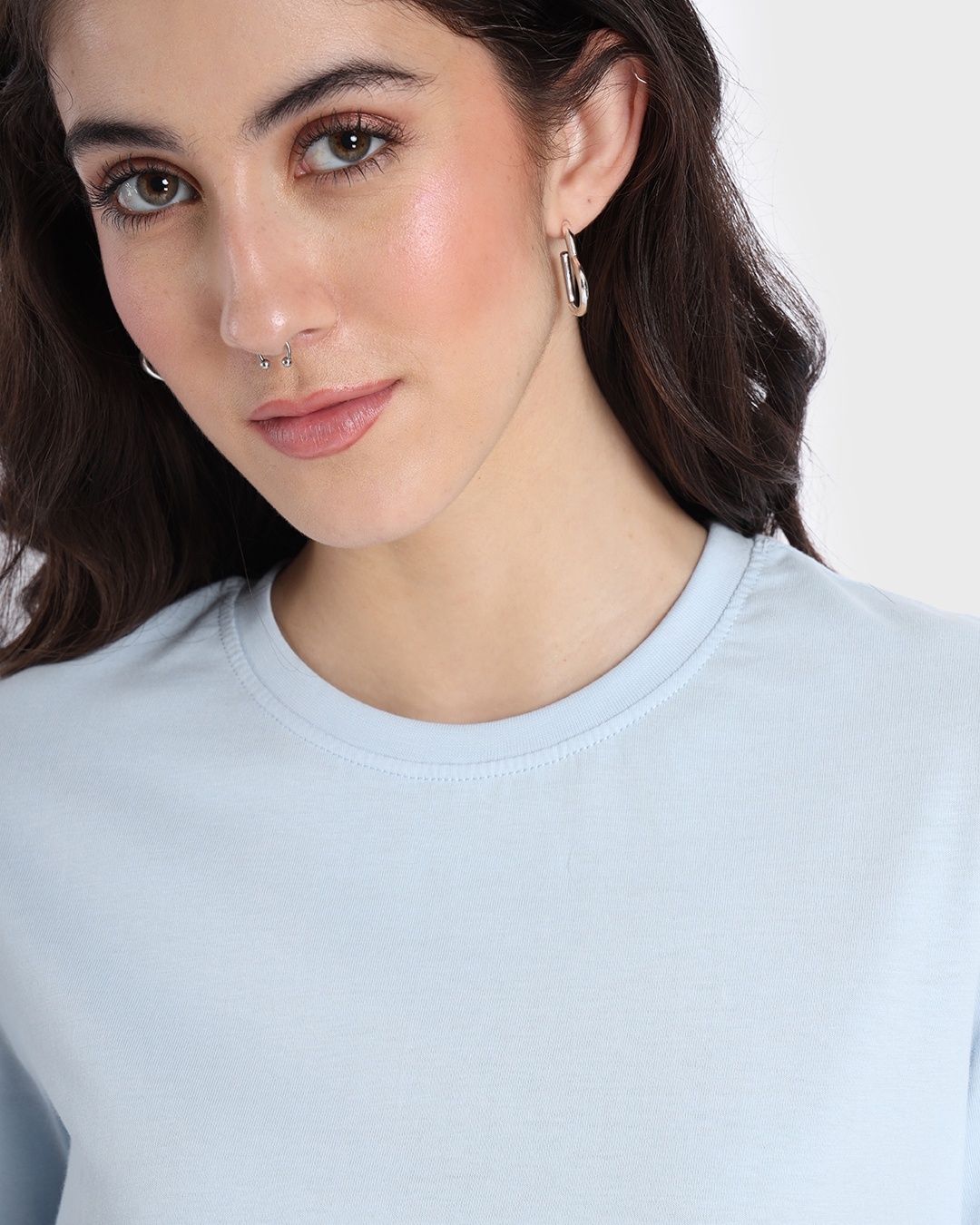 Buy Women's Ice Water Blue Relaxed Fit Short Top for Women blue Online