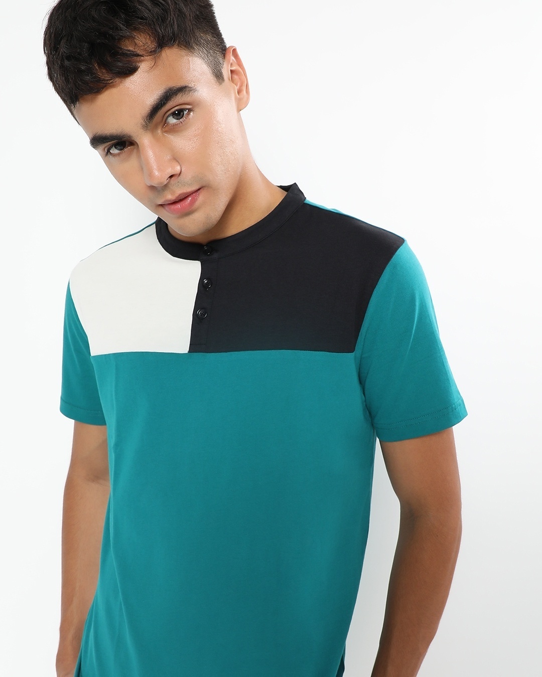 Shop Men's Kayaking Color Block Henley T-shirt-Front