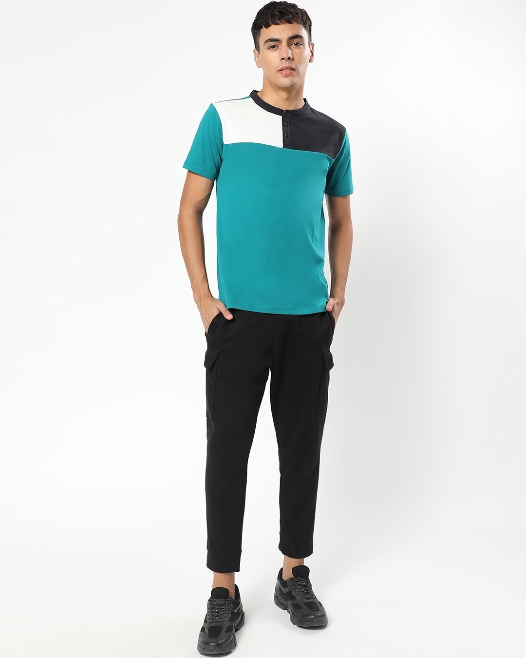 Shop Men's Kayaking Color Block Henley T-shirt-Full