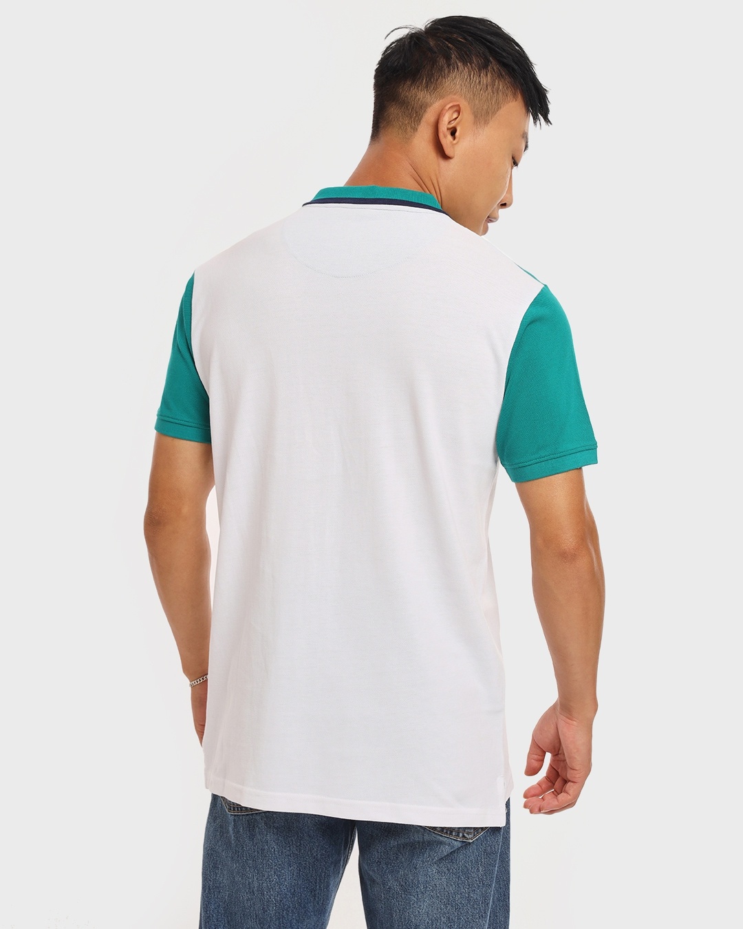 Buy Men's Green & Black Color Block Polo Tshirt for Men Kayaking