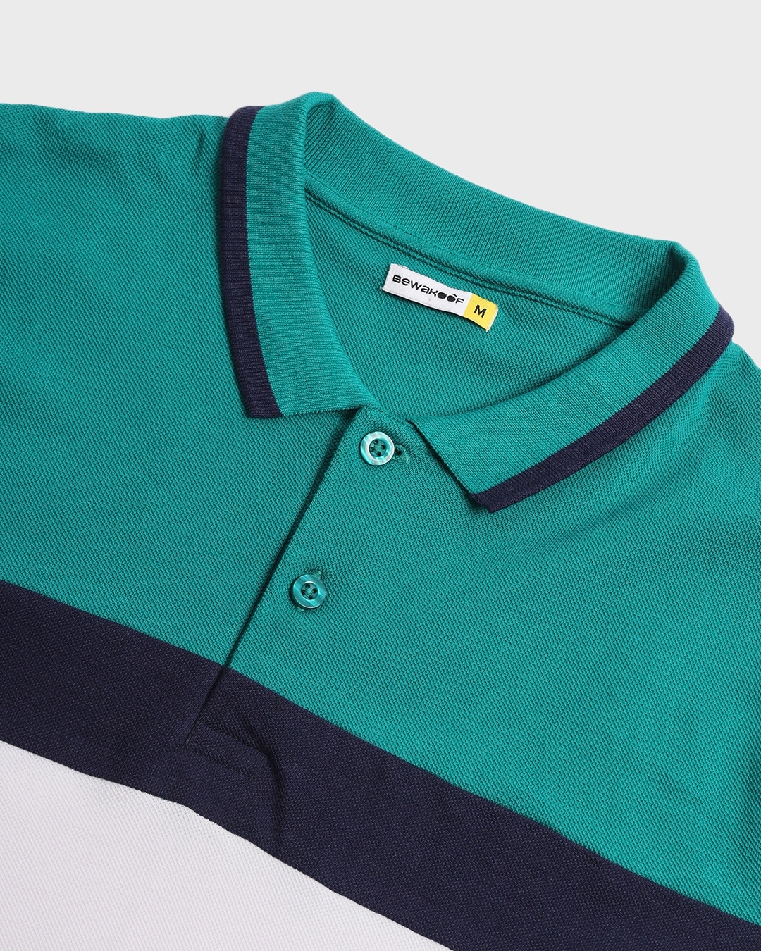 Buy Men's Green & Black Color Block Polo Tshirt Online at Bewakoof