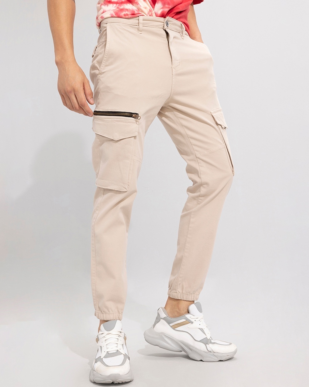 Buy Mast  Harbour Khaki Skinny Differential Length Trousers  Trousers for  Men 1274462  Myntra