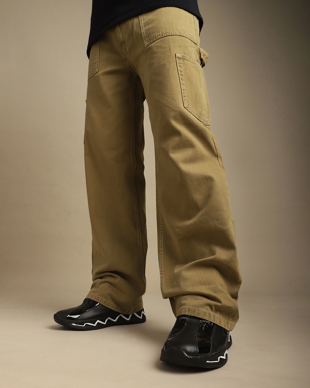 Buy Men's Light Brown Relaxed Fit Cargo Carpenter Pants Online at Bewakoof
