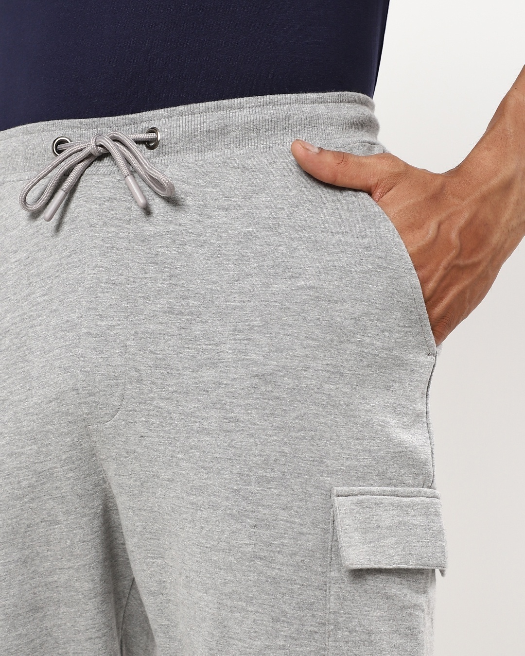 Shop Men's Light Grey Melange Basic Cargo Shorts