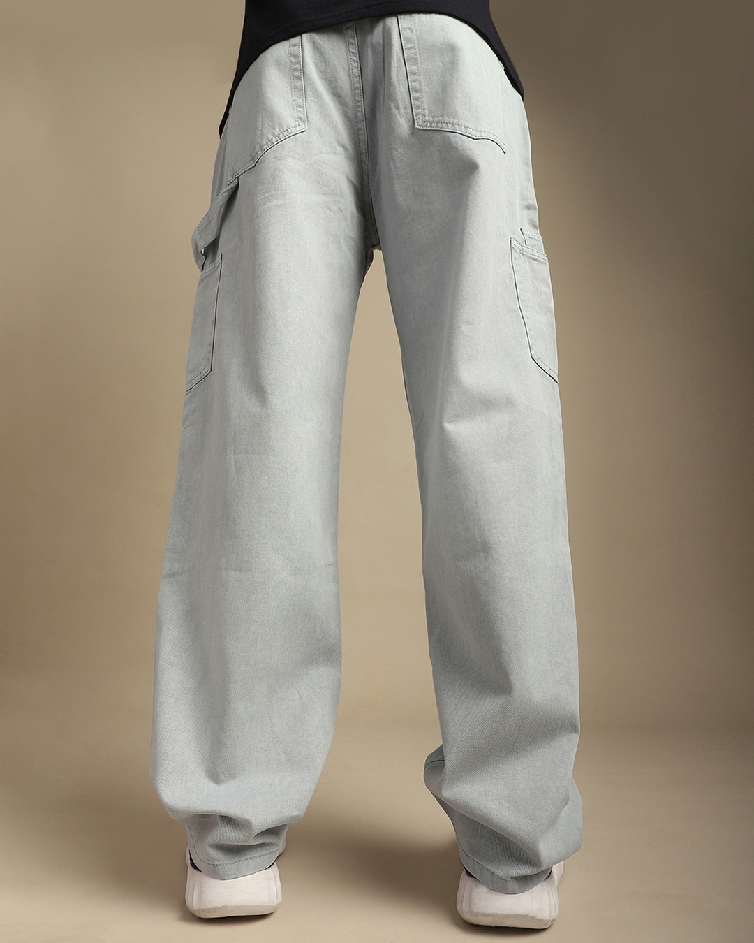 Buy Men's Light Grey Relaxed Fit Cargo Carpenter Pants Online at Bewakoof
