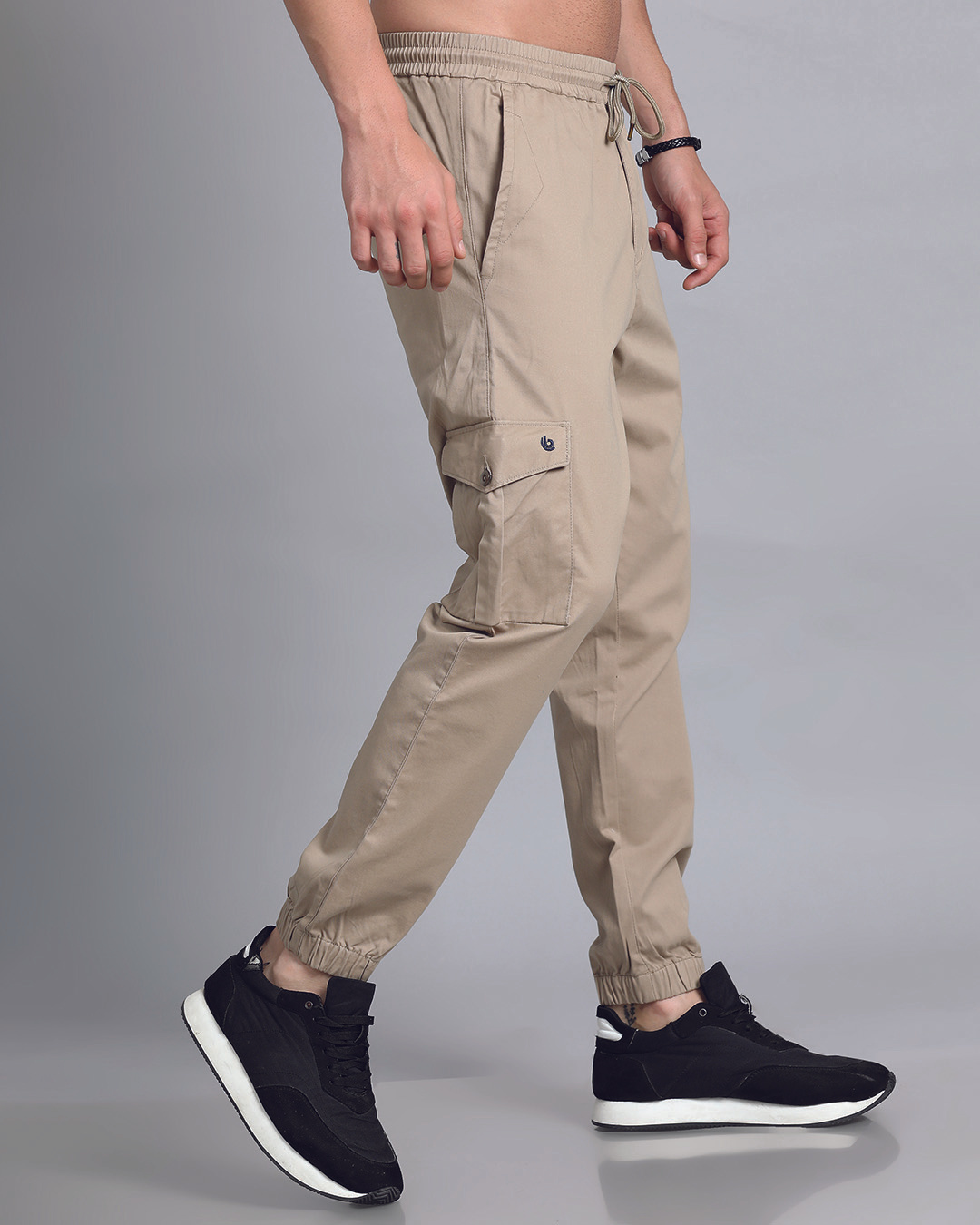Buy Men's Light Khaki Slim Fit Cargo Joggers Online at Bewakoof