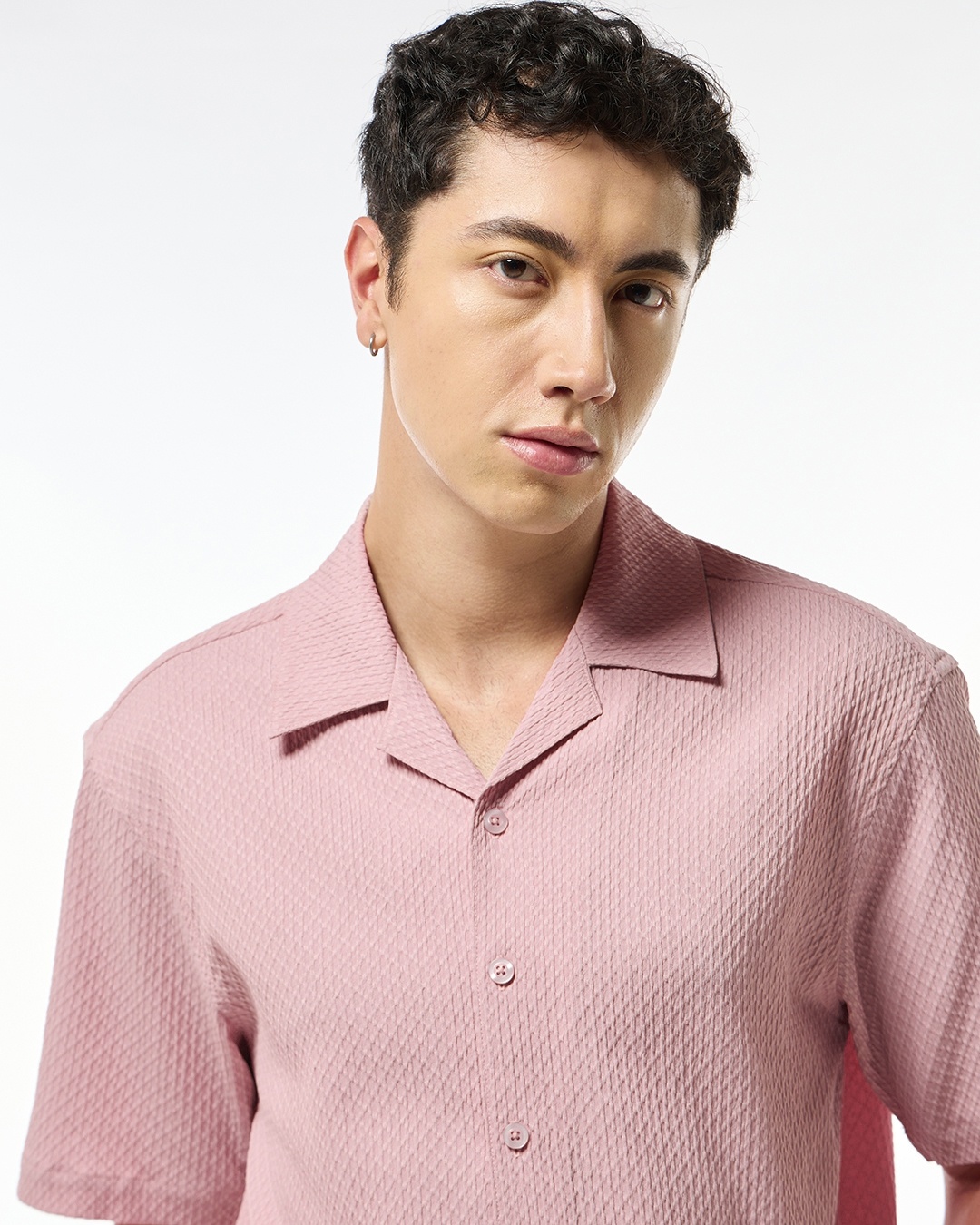 Price History of Men's Light Pink Textured Oversized Shirt from