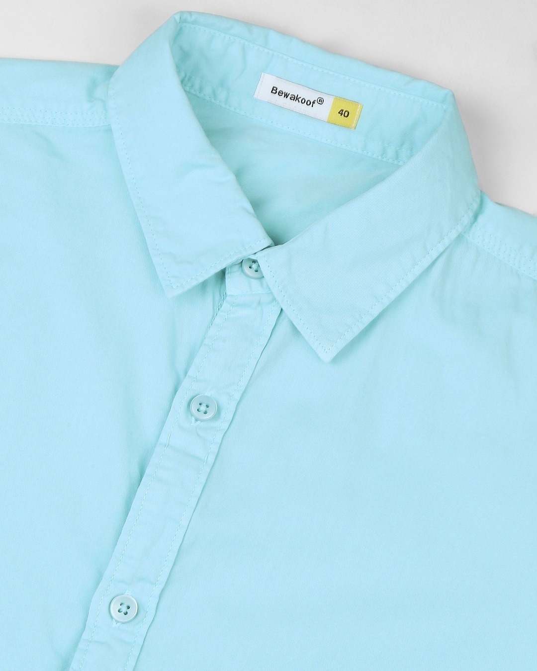 Shop Men's Lt Blue Casual Slim Fit Over Dyed Shirt