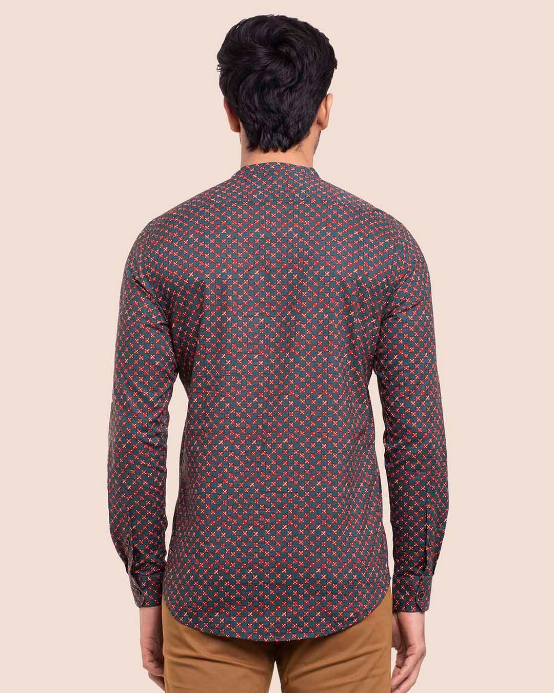 Shop Men's Mandarin Collar Full Sleeves Shirt-Full