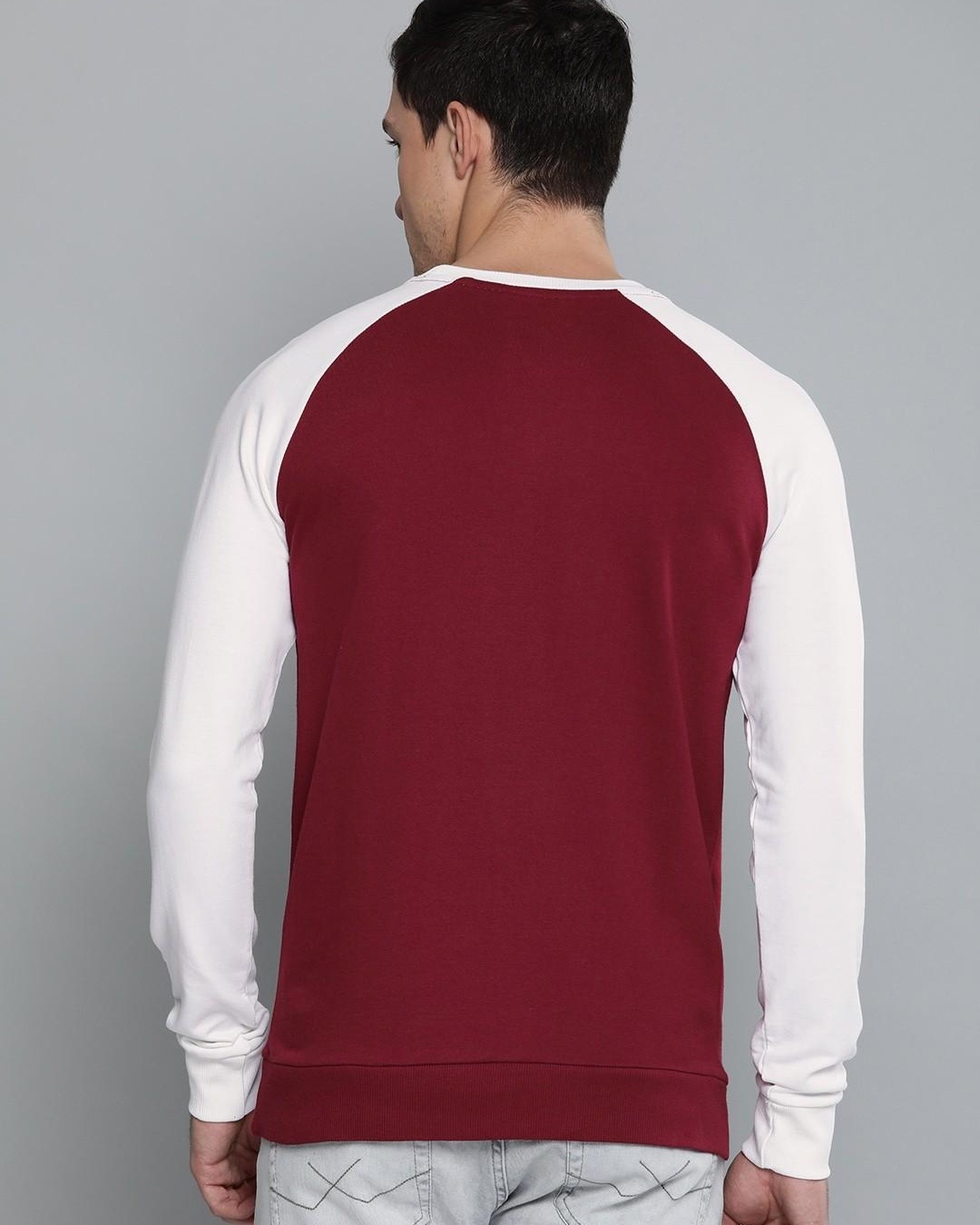 Buy Men's Maroon Color Block Sweatshirt for Men Maroon Online at Bewakoof