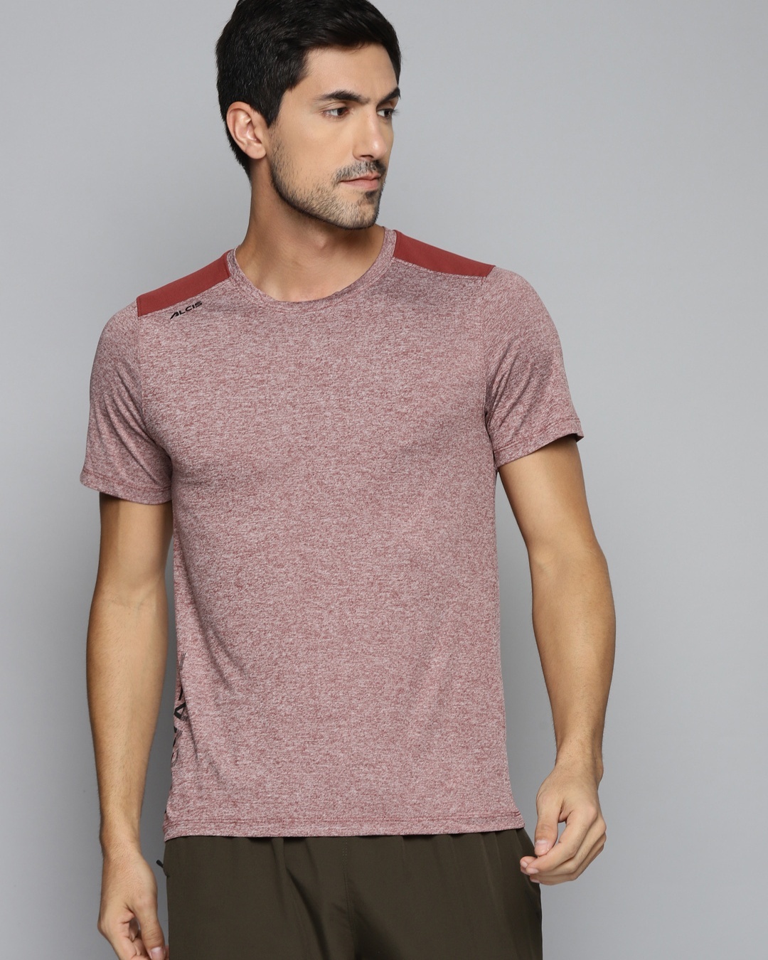 Shop Men's Maroon Color Block T-shirt-Back