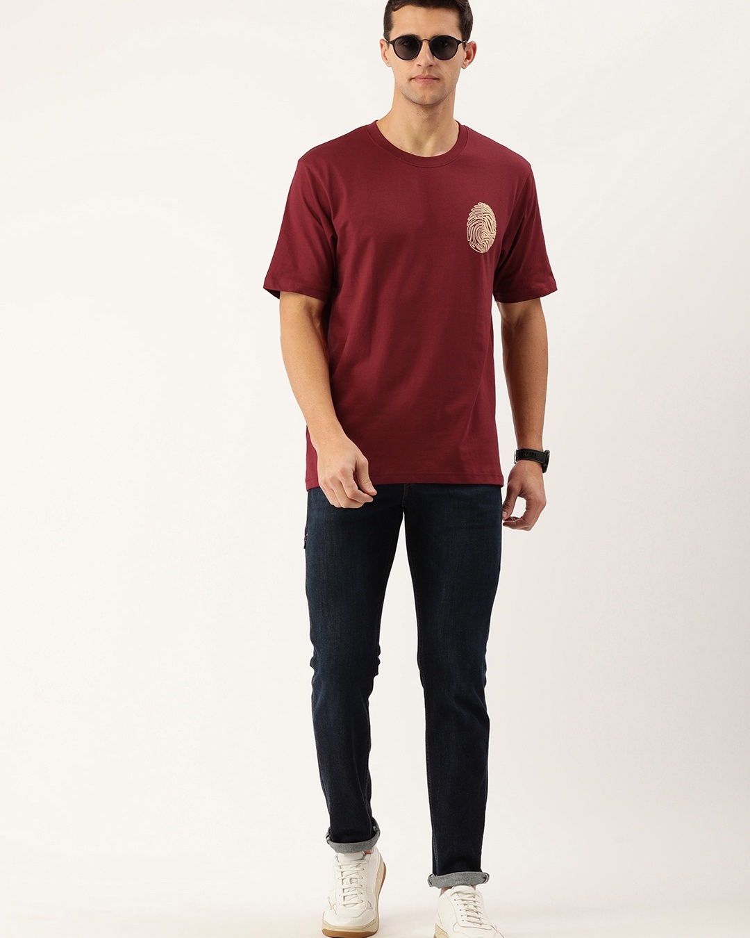 Buy Men S Maroon Graphic Printed Oversized T Shirt For Men Maroon