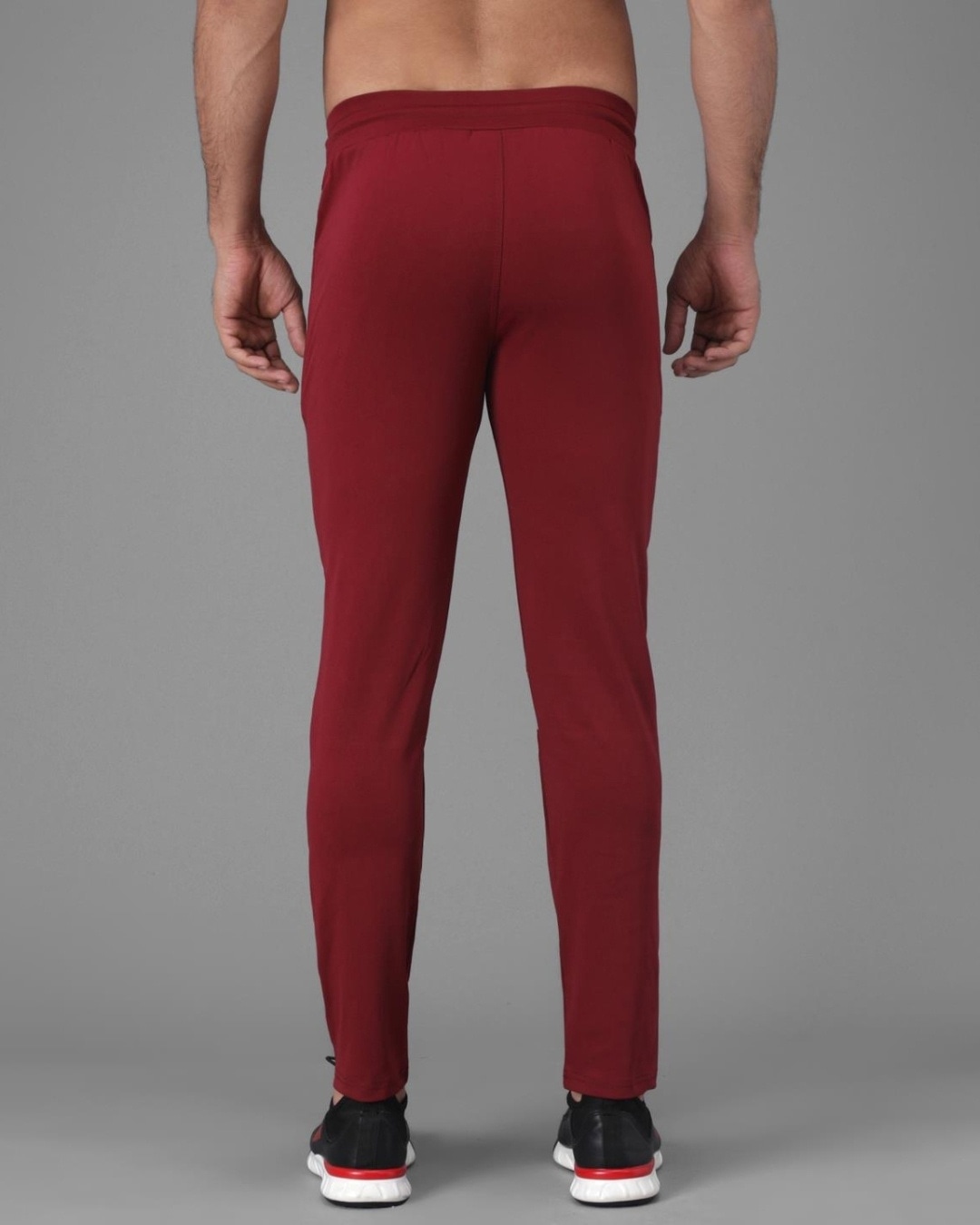 maroon track pants