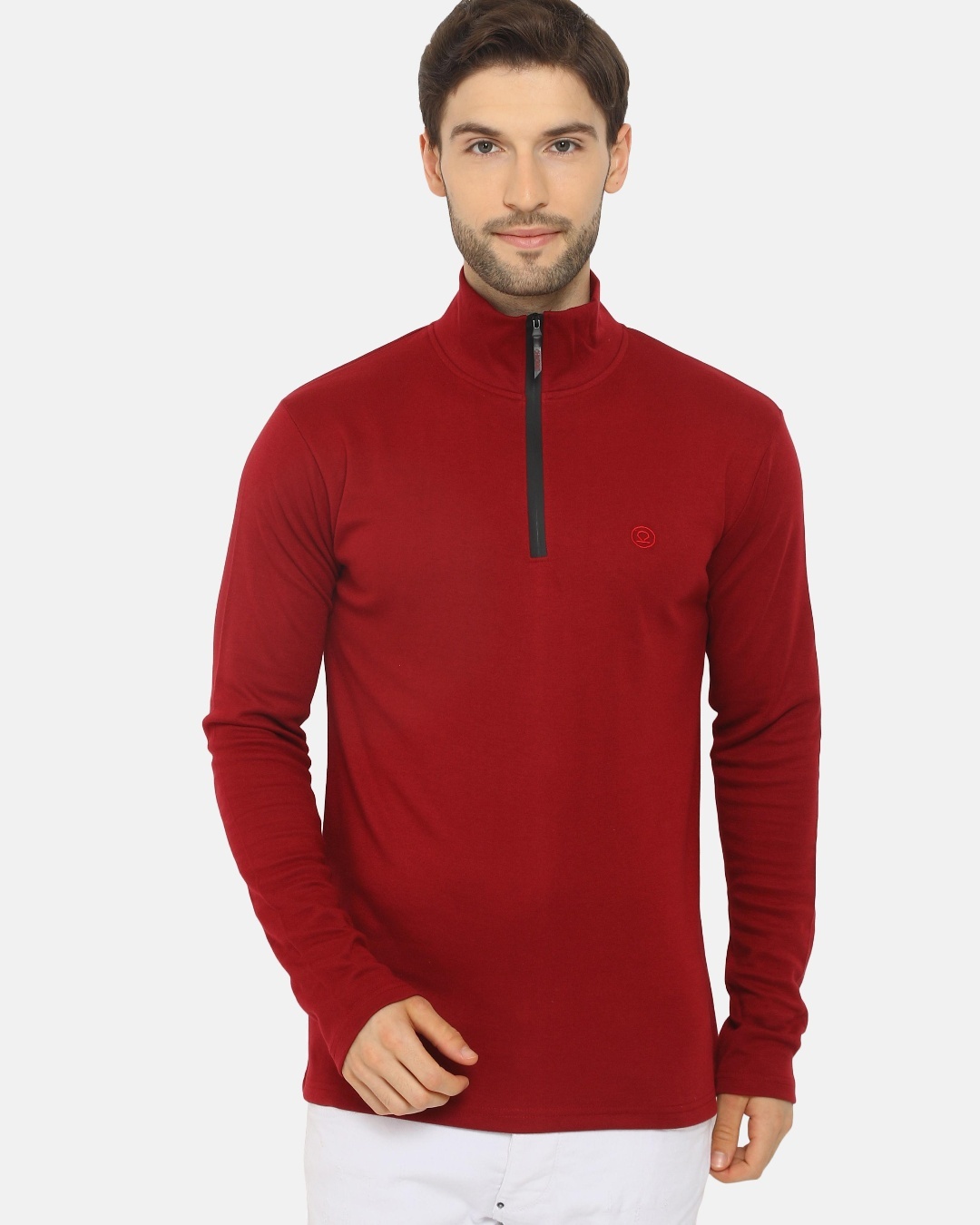 Buy Men's Maroon High Neck Tshirt for Men Maroon Online at Bewakoof