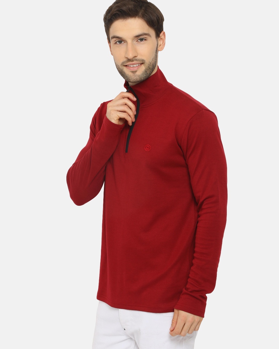 Buy Men's Maroon High Neck Tshirt for Men Maroon Online at Bewakoof