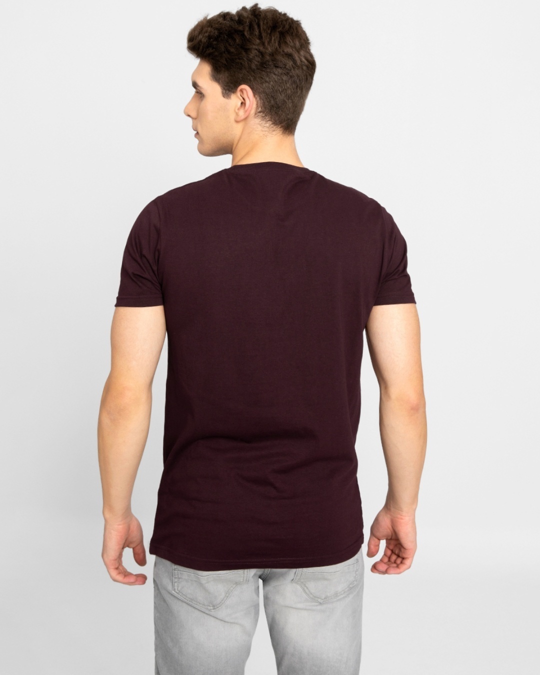 Shop Men's Maroon Imagination Foil Printed Slim Fit T-shirt-Design