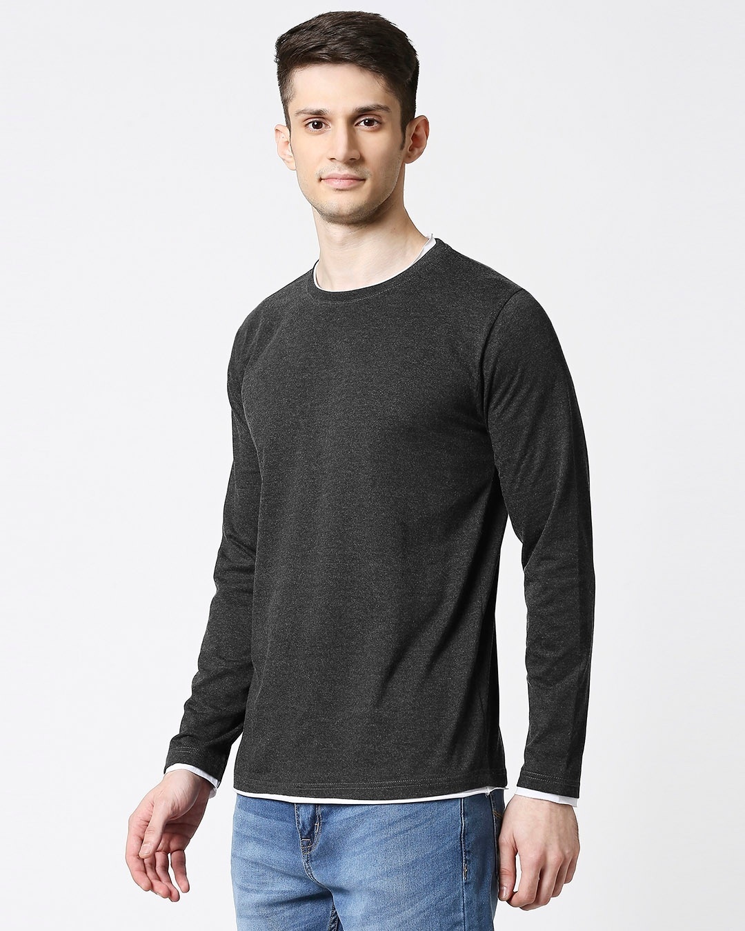 Shop Men's Melange Full Sleeves T-shirt-Design