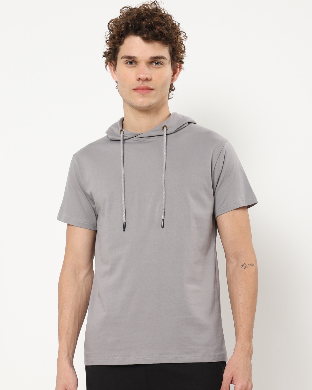 Shop Men's Meteor Grey Hoodie T-shirt-Back