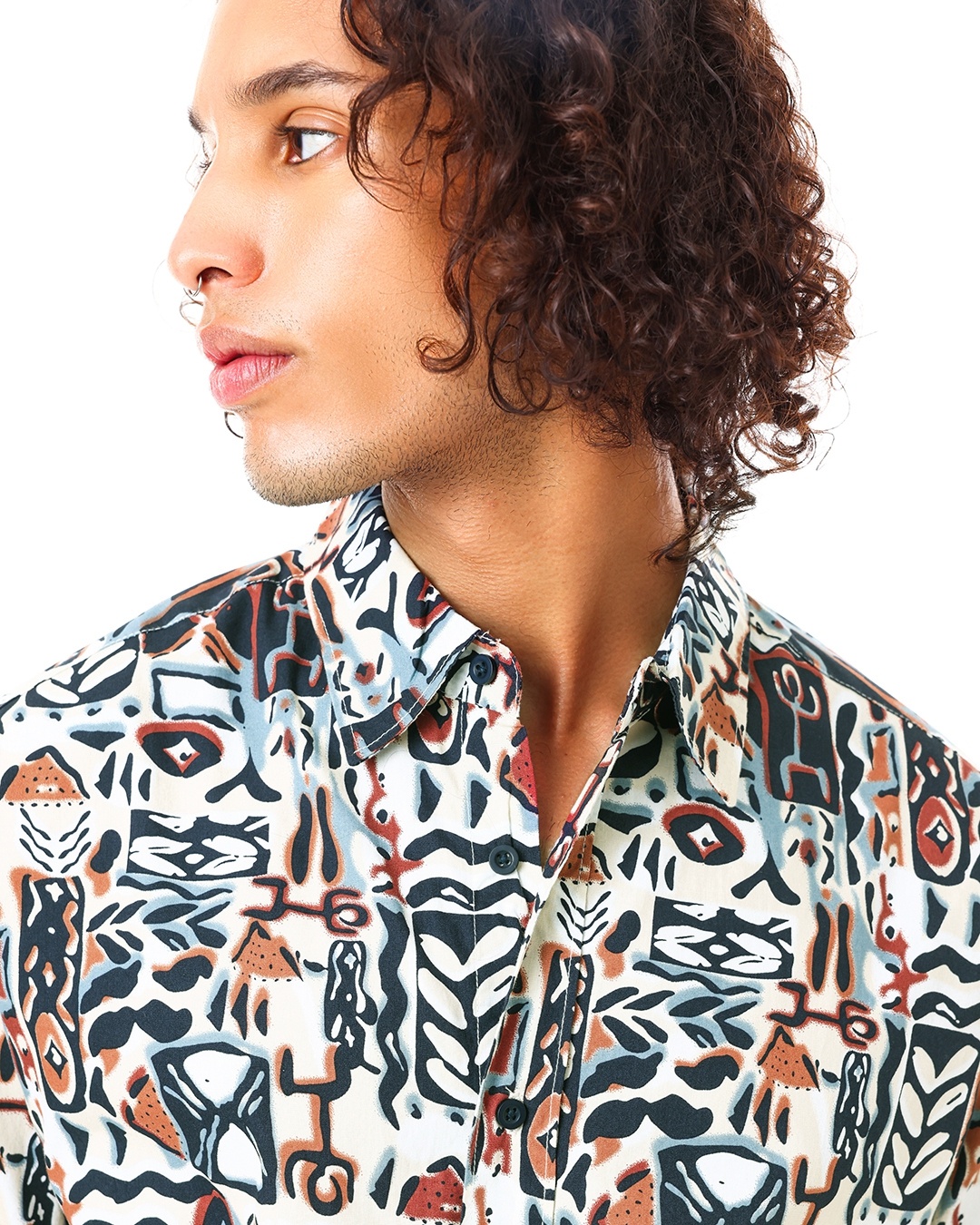 Buy Men's Multicolor All Over Printed Plus Size Shirt Online at